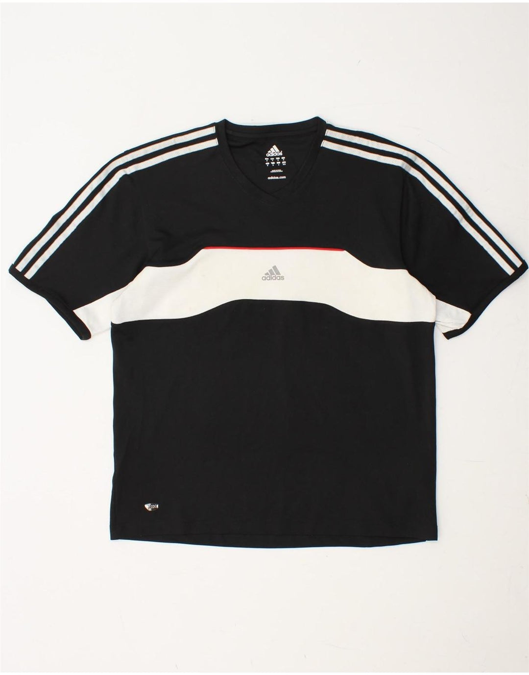 T-shirt da uomo ADIDAS Top medio nero in poliestere color block