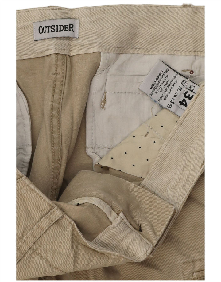 OUTSIDER Pantaloncini cargo da uomo W34 Large Cotone Beige