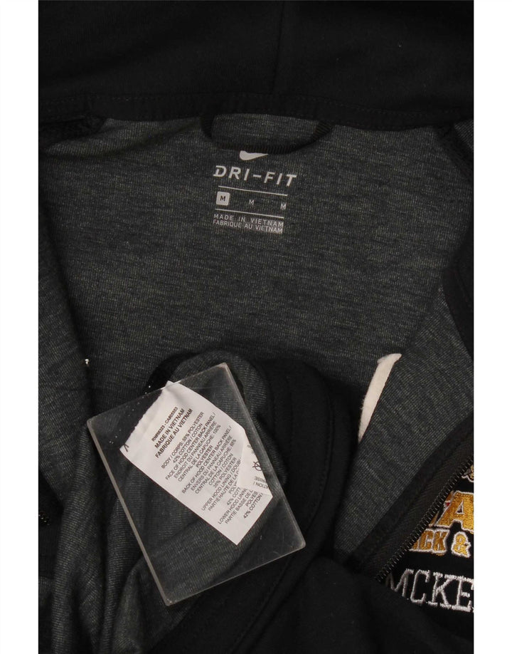 Felpa con cappuccio e zip grafica Nike Dri Fit da donna UK 12 poliestere nero medio