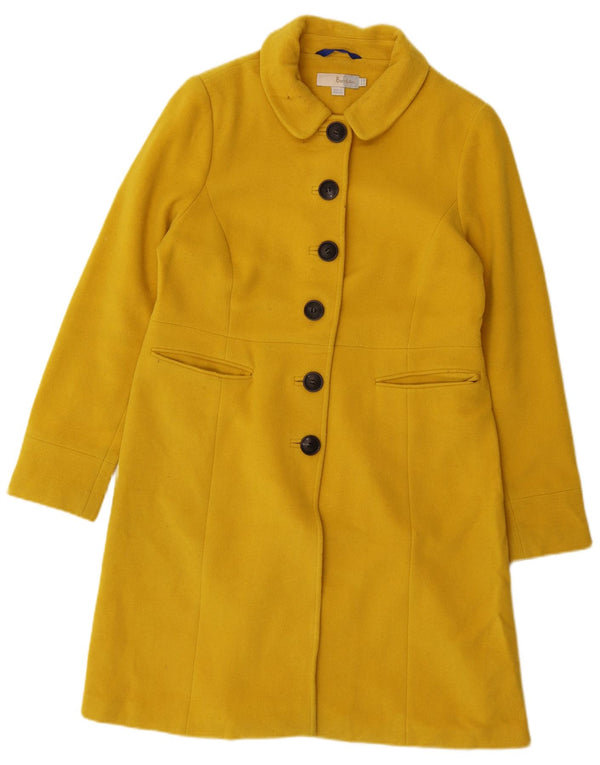 BODEN Womens Overcoat UK 14 Large Yellow Wool