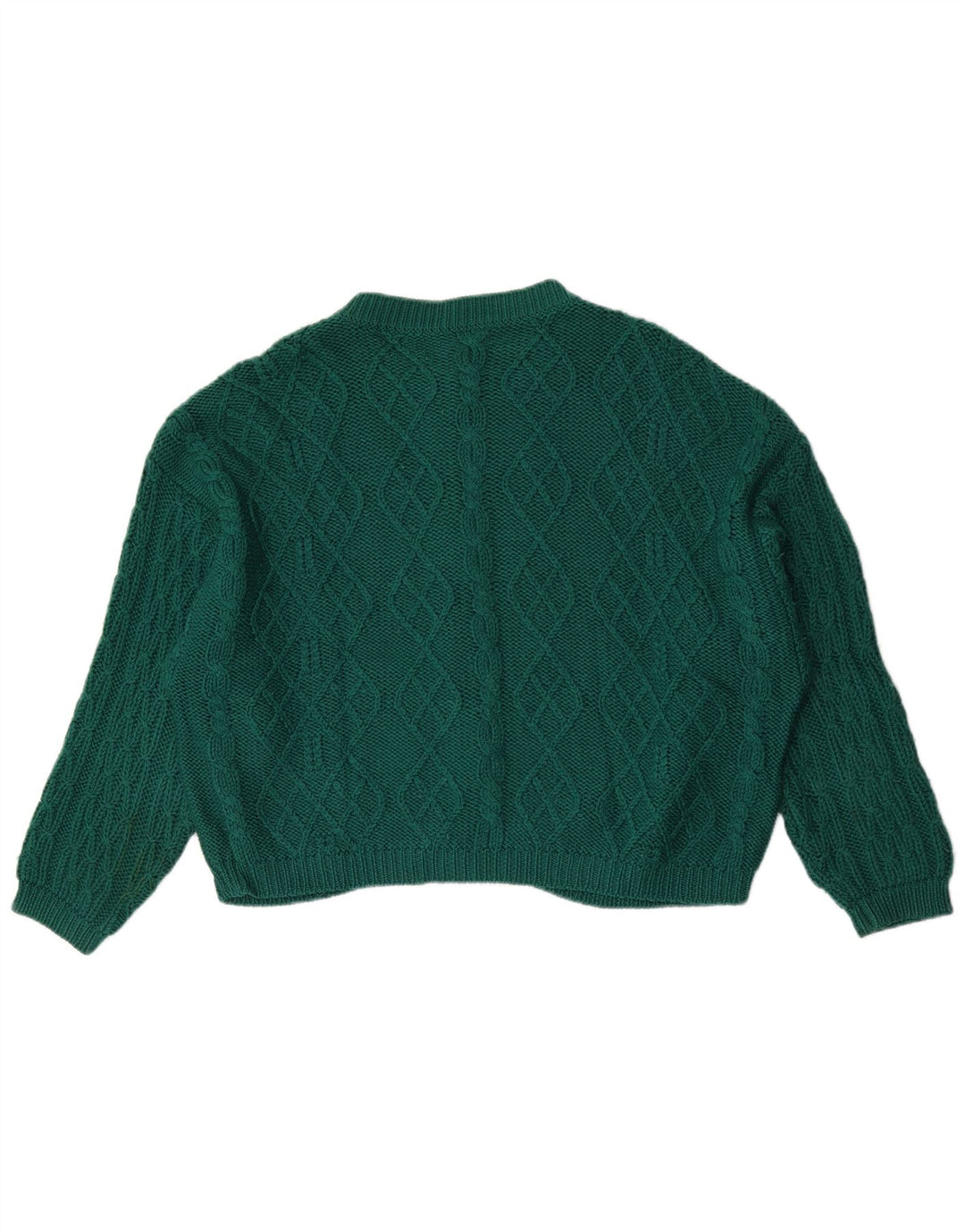 Maglione cardigan da donna Benetton UK 16 grande lana verde