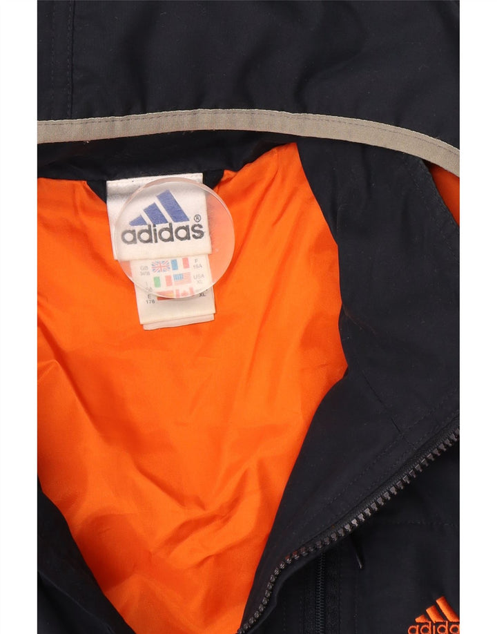 Giacca imbottita con cappuccio Adidas da ragazzo 15-16 anni in poliestere blu navy