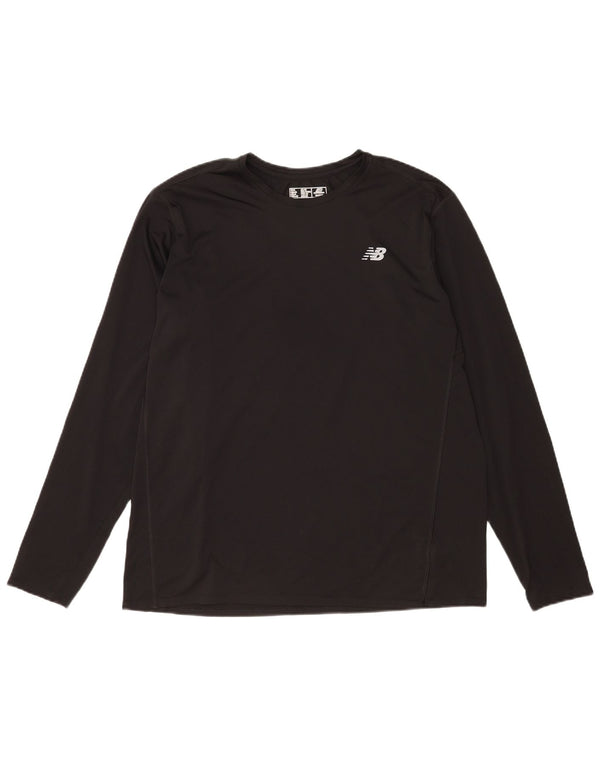 Maglia da uomo New Balance a maniche lunghe XL nera in poliestere