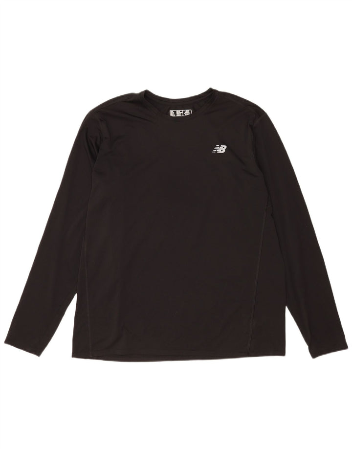 Maglia da uomo New Balance a maniche lunghe XL nera in poliestere
