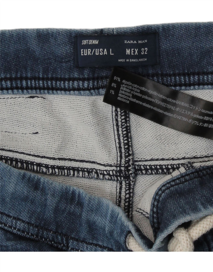 Pantaloncini Zara da uomo grandi W32 in cotone blu