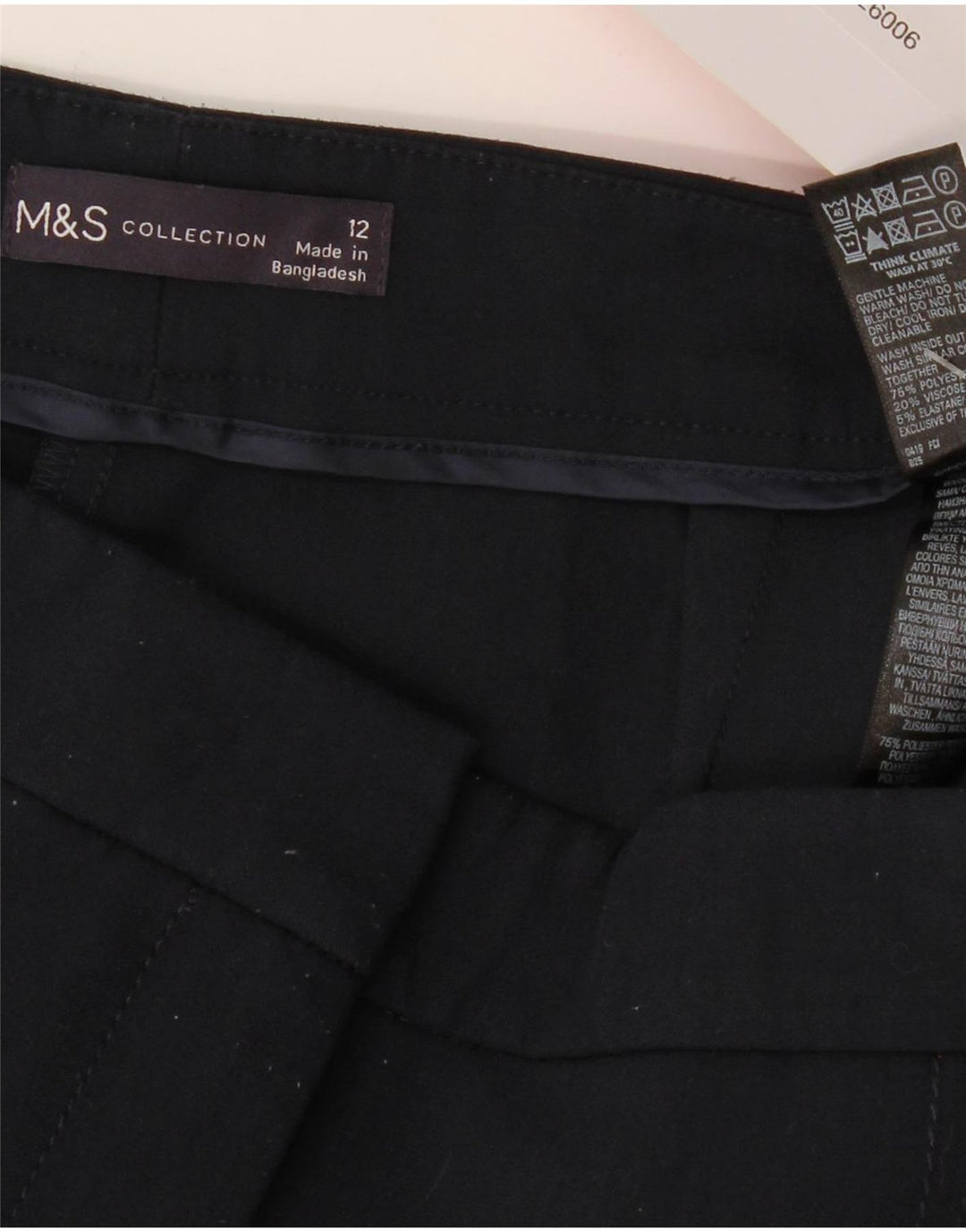 Pantaloni chino da donna Marks & Spencer UK 12 medi W32 L27 Blu navy
