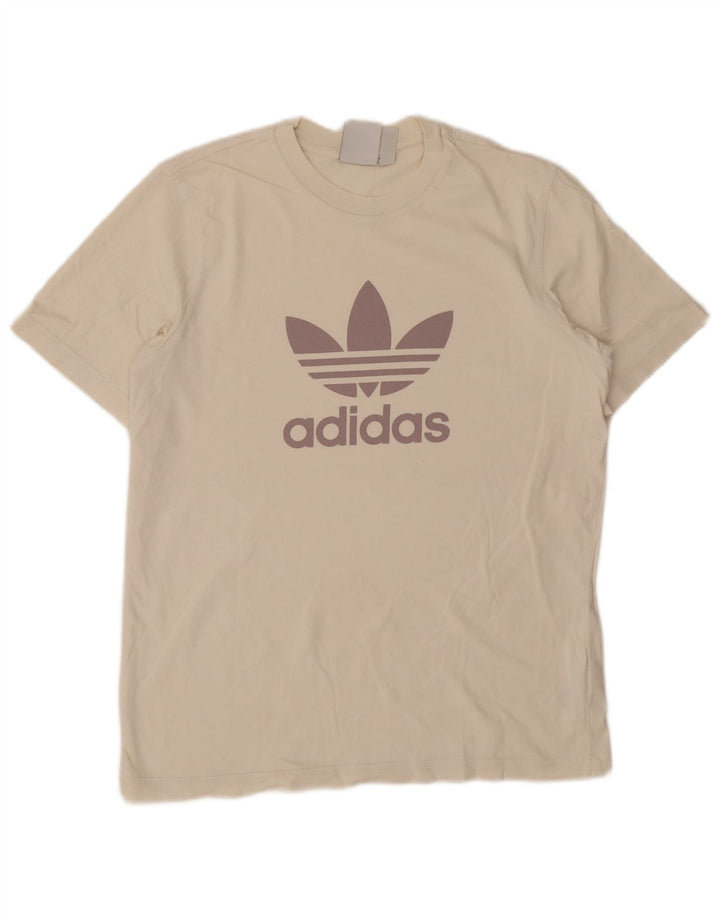 T-shirt grafica da uomo ADIDAS Top in cotone bianco medio