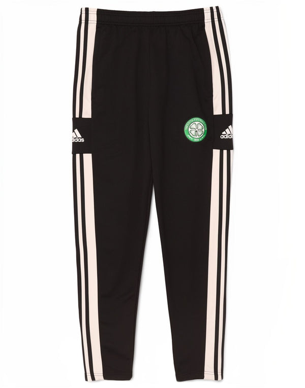Pantaloni da tuta da uomo con grafica Adidas Celtics, grandi, neri, in poliestere sportivo