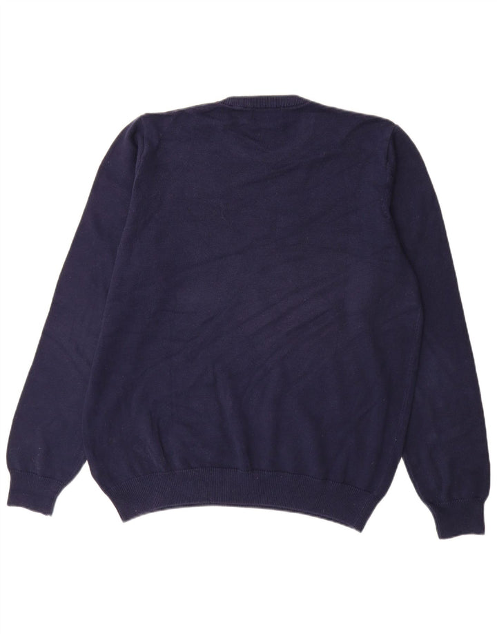Maglione maglione girocollo da uomo Marks & Spencer grande cotone blu navy