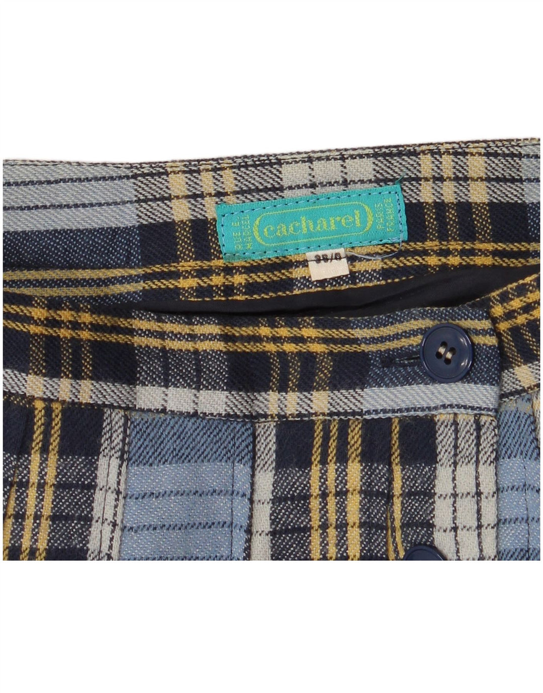 Gonna a pieghe da donna Cacharel W24 XS poliestere scozzese blu