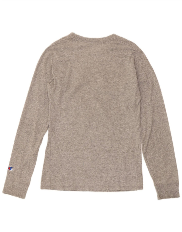 Champion Top grafico da uomo a maniche lunghe grigio piccolo