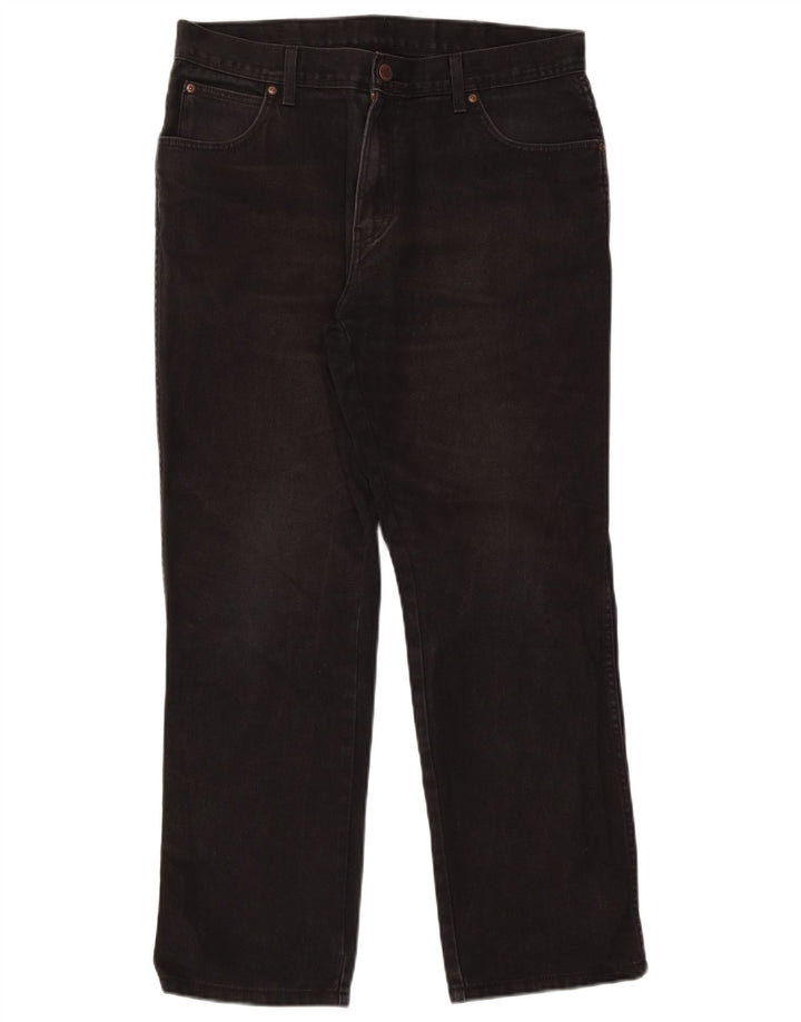 Jeans dritti da uomo Wrangler vestibilità regolare W36 L30 cotone nero