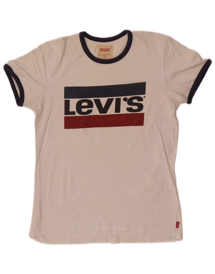 T-shirt grafica per ragazzi Levi's 15-16 anni bianca