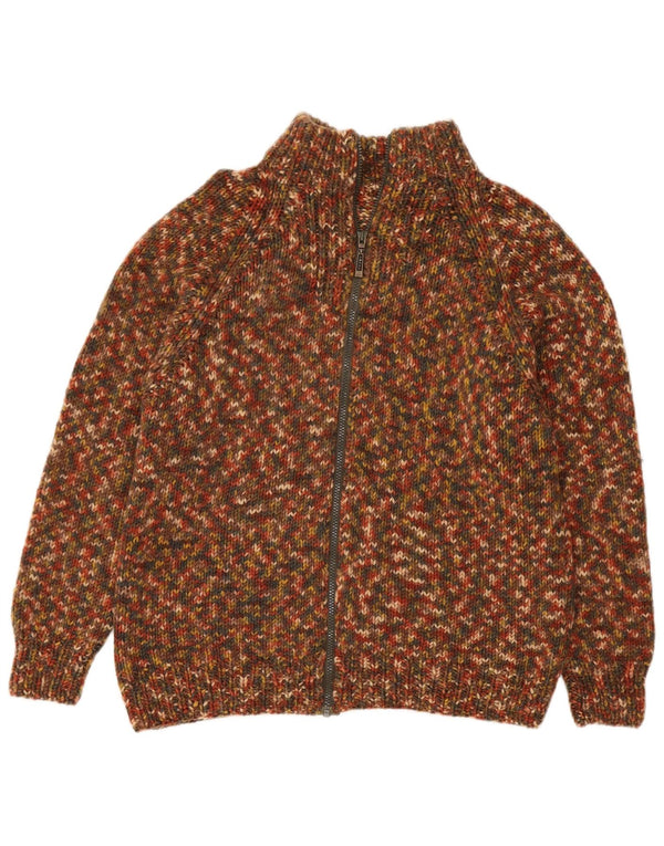 Maglione cardigan vintage da uomo medio multicolore chiazzato