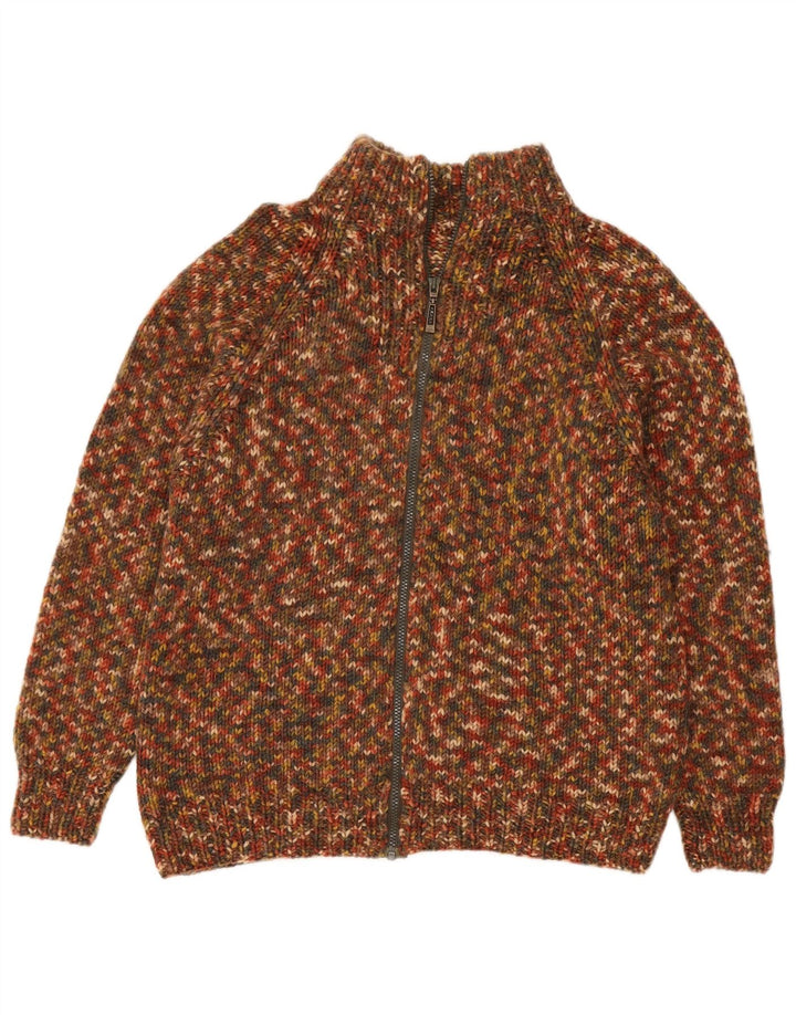 Maglione cardigan vintage da uomo medio multicolore chiazzato