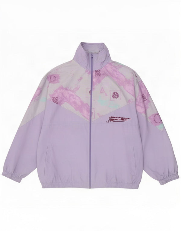 Giacca da tuta oversize vintage da donna IT 48 XL color block viola