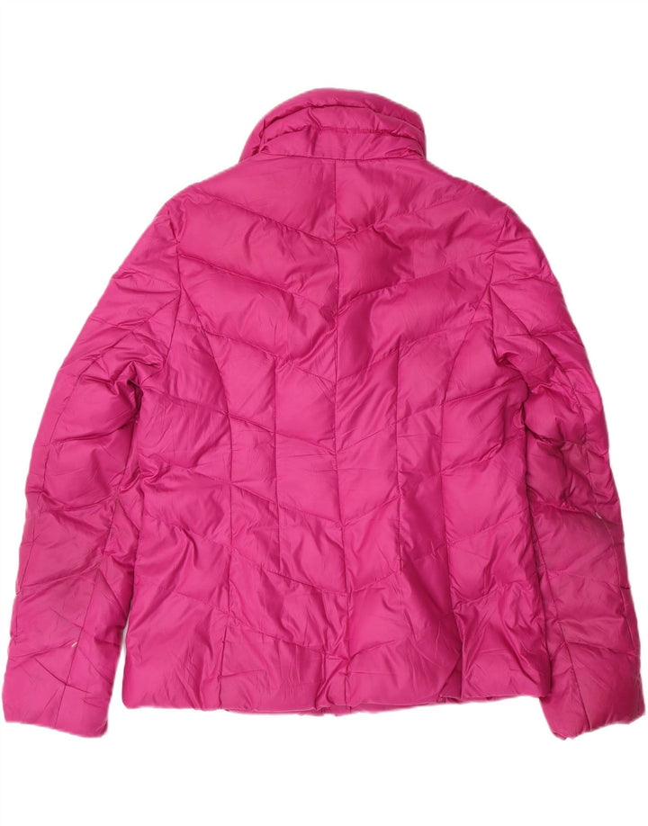 GUESS Womens Crop Padded Jacket UK16 Large Pink Polyester