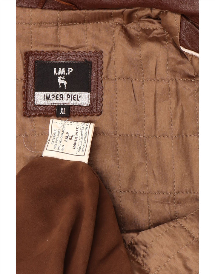 Giacca in pelle vintage da uomo UK 42 XL in pelle marrone