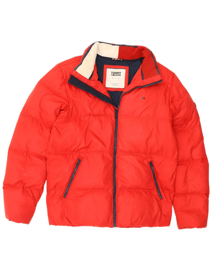 Giacca imbottita da uomo Tommy Hilfiger UK 42 XL poliestere rosso