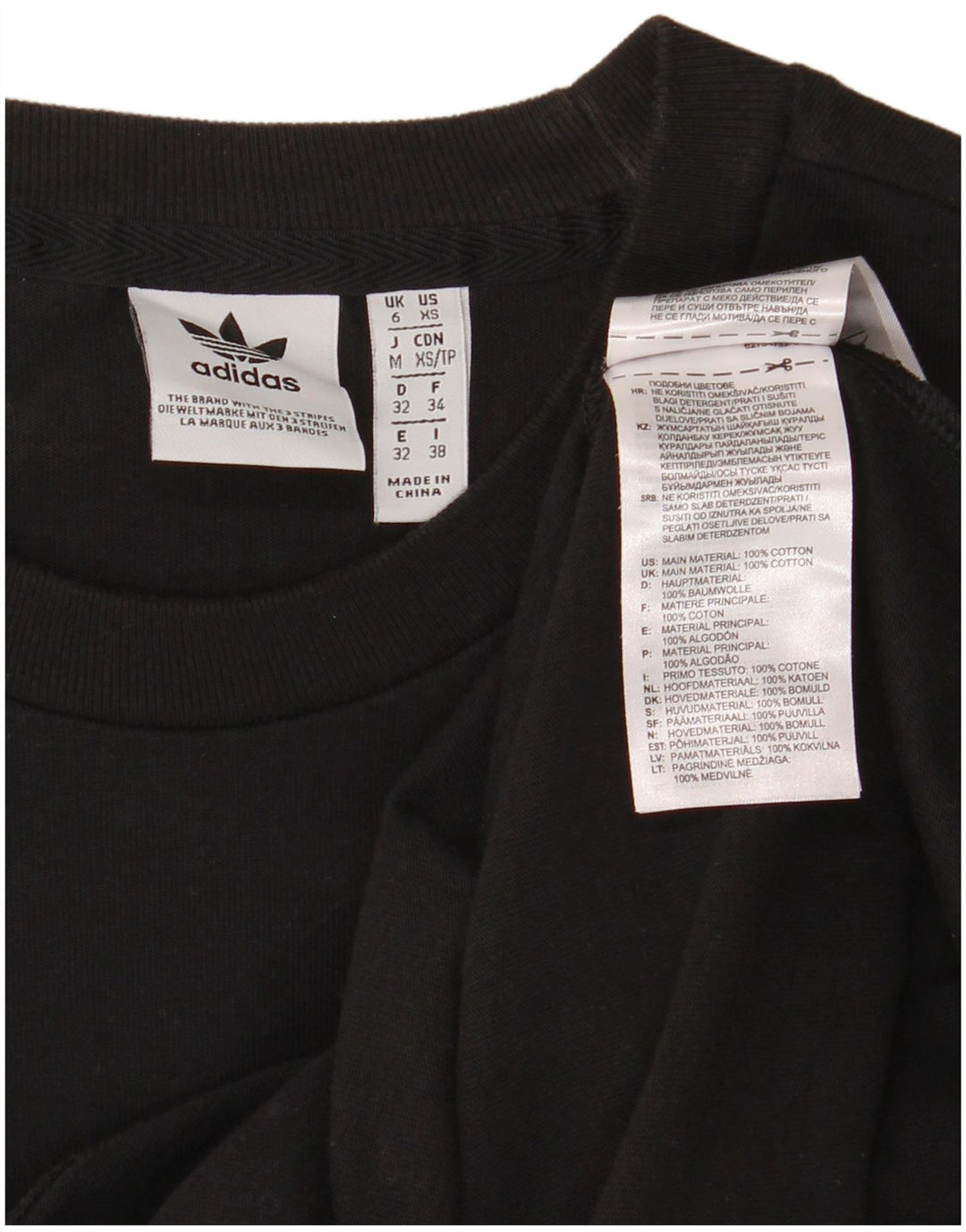 Abito T-shirt da donna ADIDAS UK 6 XS cotone nero