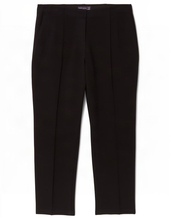 Marks & Spencer Womens Straight Cropped Trousers UK 14 Large W34 L26 Black