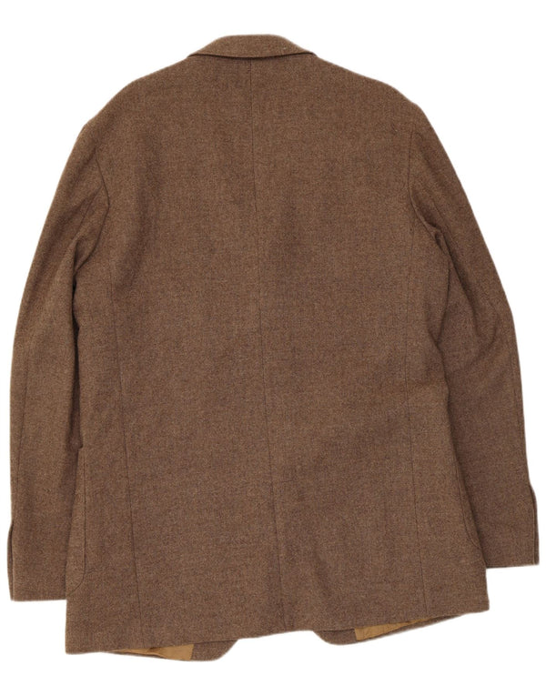 Giacca blazer a 3 bottoni da uomo Marks & Spencer UK 42 Large Marrone New Wool