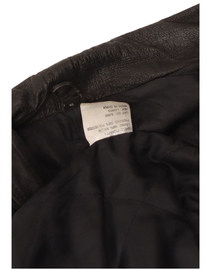 Montgomery da uomo vintage in pelle UK 42 XL in pelle nera