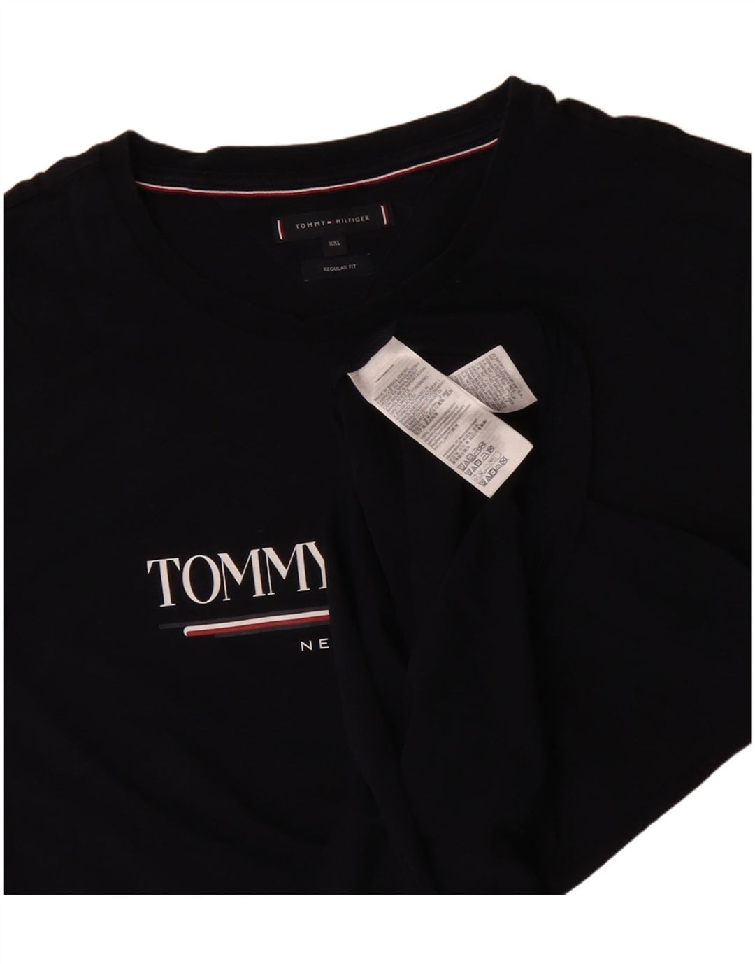 T-shirt grafica da uomo con vestibilità regolare Tommy Hilfiger 2XL cotone nero