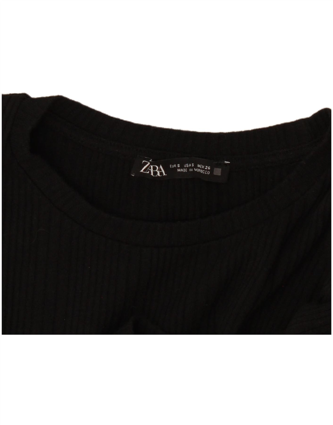 Top corto a maniche lunghe da donna Zara UK 10 piccolo nero