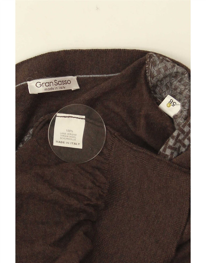 Maglione cardigan uomo Gran Sasso IT 58 2XL Lana geometrica marrone