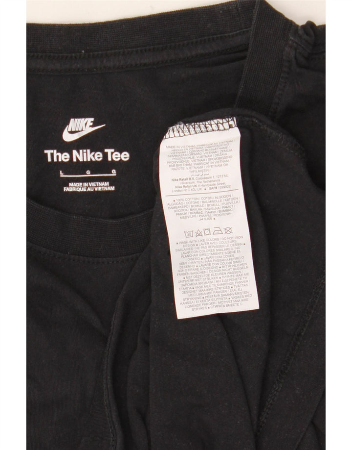 T-shirt grafica da uomo NIKE Top grande in cotone nero
