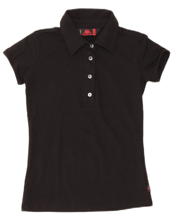 Polo da donna KAPPA UK 8 piccola in cotone nero