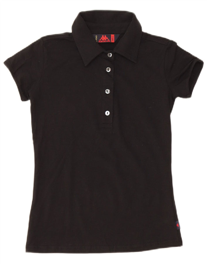 Polo da donna KAPPA UK 8 piccola in cotone nero
