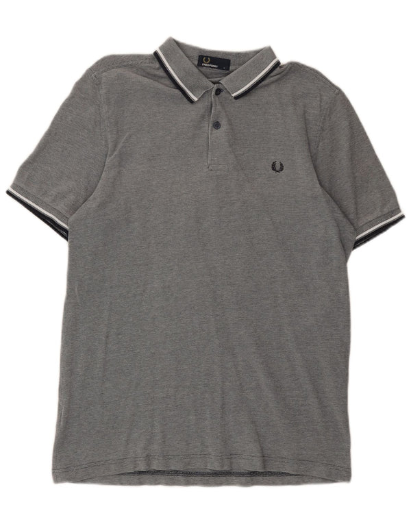Fred Perry Mens Polo Shirt Large Grey Cotton