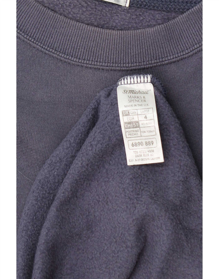 Felpa da uomo Marks & Spencer, grande, in cotone blu navy