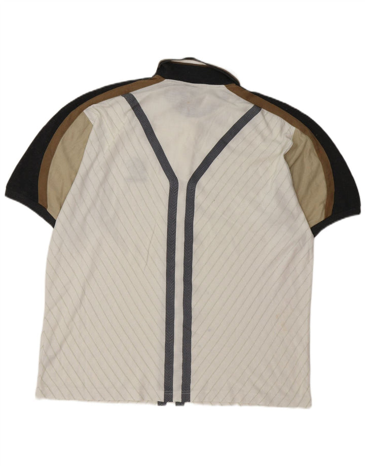 Polo da uomo LOTTO XL in poliestere color block bianco