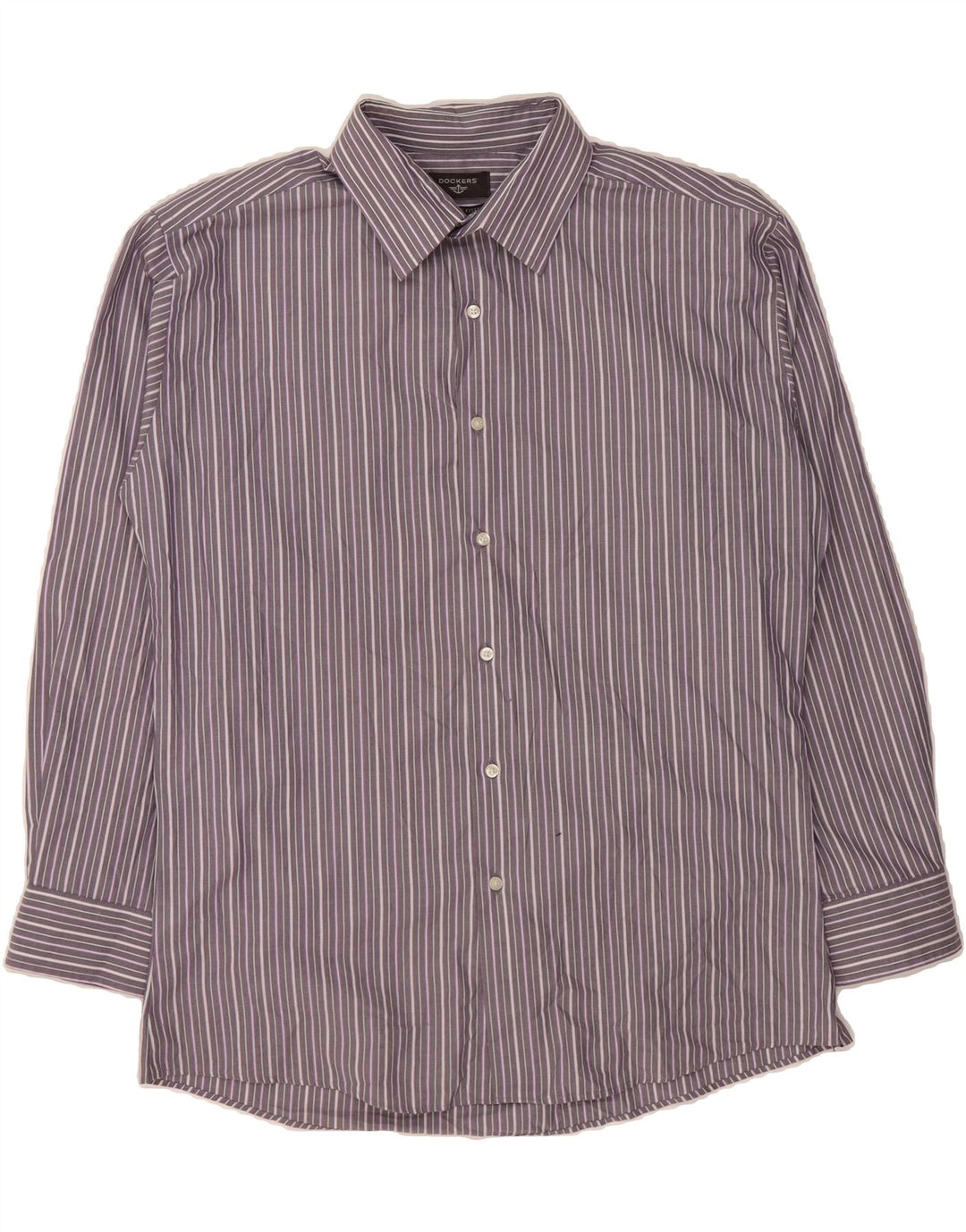 DOCKERS Mens Shirt Size 16 1/2 Large Purple Striped Cotton Vintage Dockers and Second-Hand Dockers from Messina Hembry 