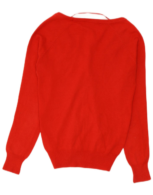 Maglione cardigan da donna Zara UK 10 piccolo cotone rosso
