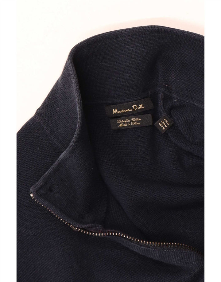 Maglione cardigan da uomo Massimo Dutti in cotone blu navy medio