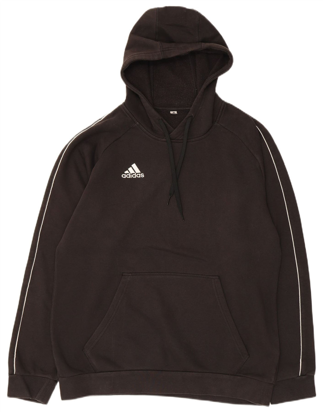Felpa con cappuccio da uomo Adidas media in cotone nero