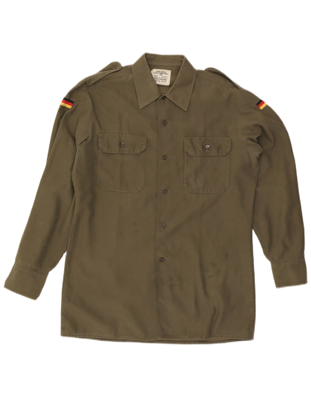 Camicia militare vintage da uomo color kaki medio