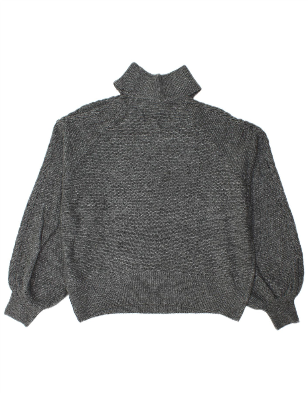 Maglione maglione da donna con collo alto Lipsy UK 16 grande poliestere grigio
