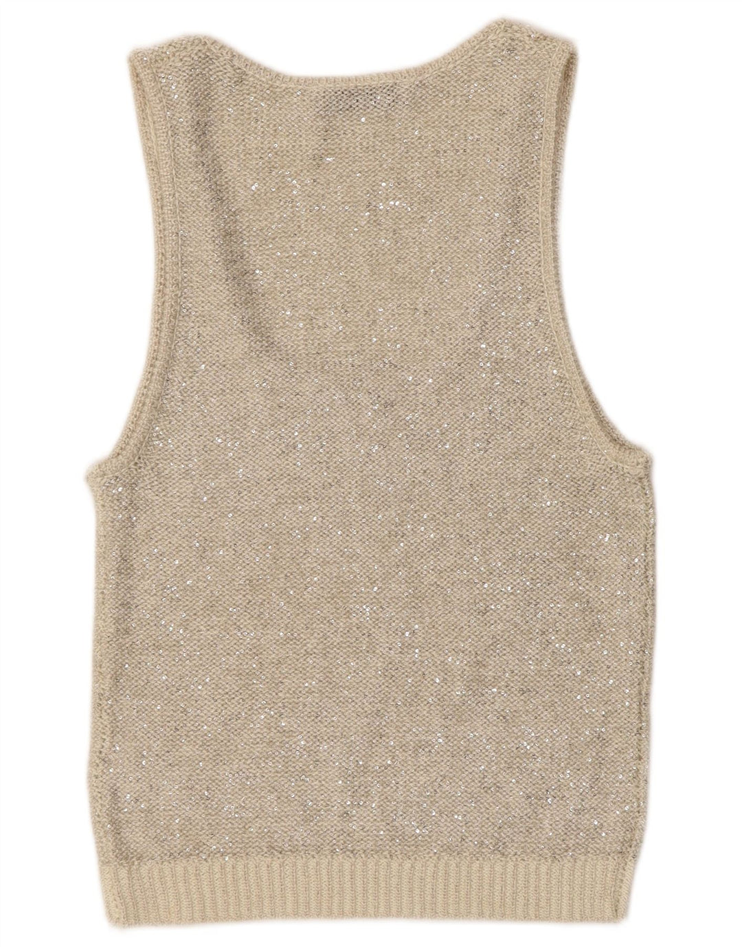 Canotta in maglia da donna Zara UK 12 Poliestere grigio medio