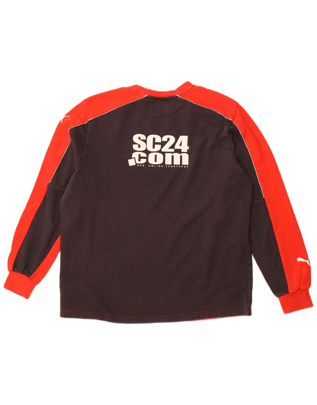 PUMA Felpa con grafica da uomo Maglione grande in cotone color block rosso