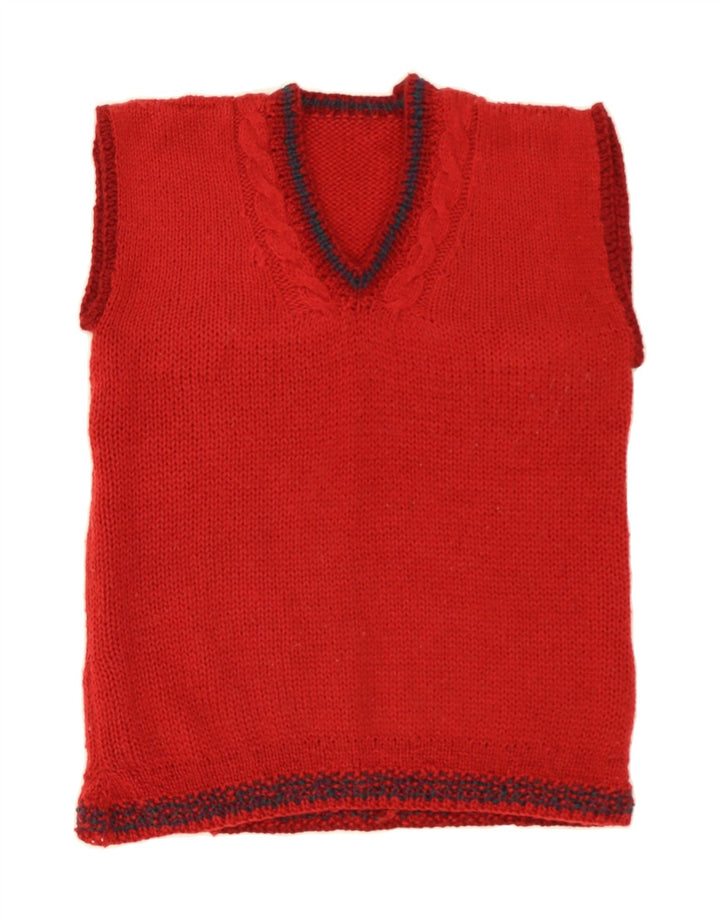 VINTAGE Womens Vest Tank Top UK 12 Medium Red Vintage Vintage and Second-Hand Vintage from Messina Hembry 