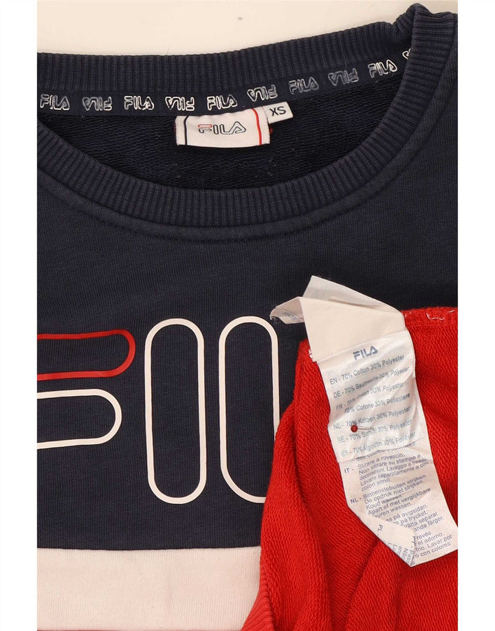 Felpa grafica da uomo Fila Jumper XS in cotone color block multicolore