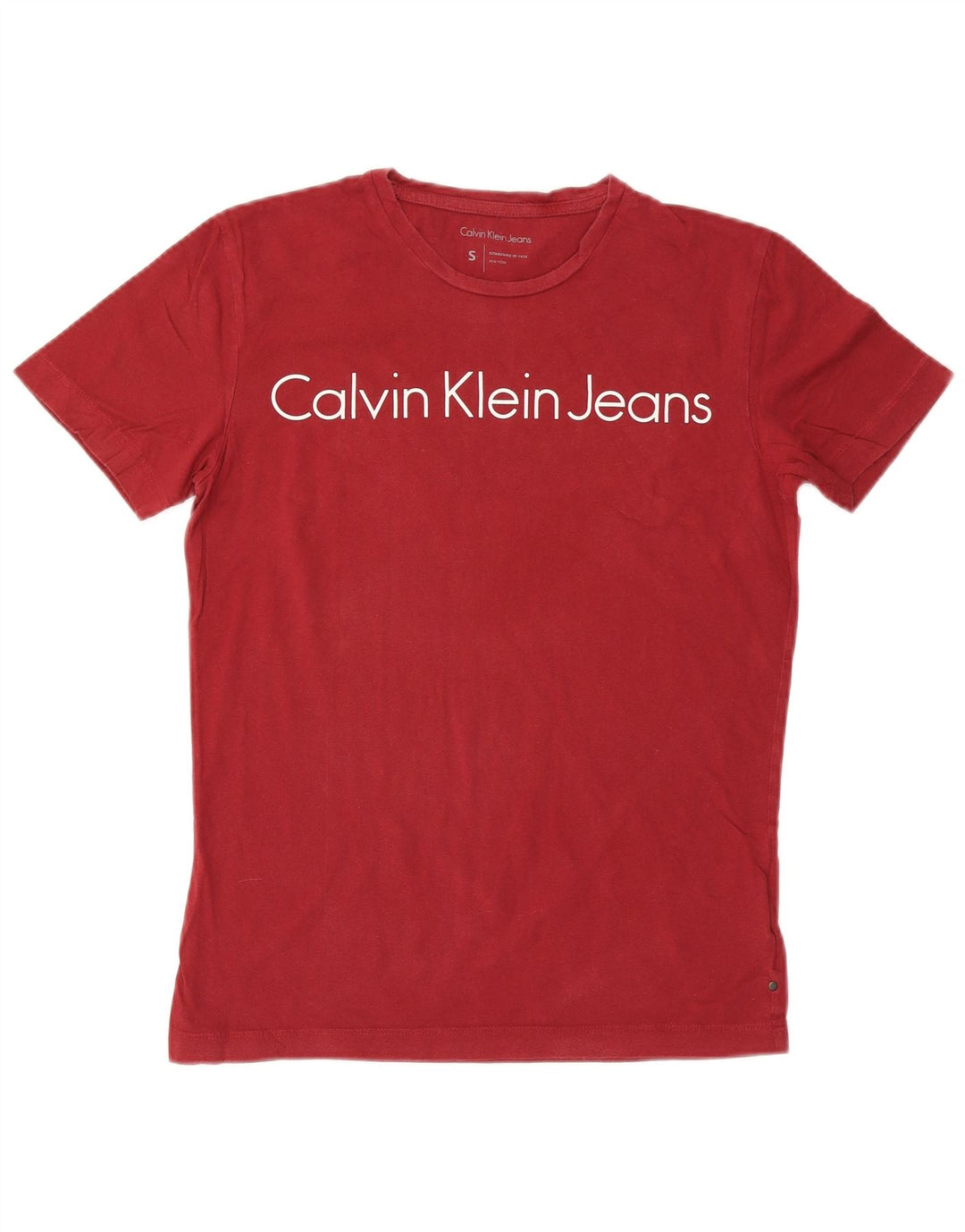 CALVIN KLEIN JEANS T-shirt grafica da uomo Top piccola in cotone rosso