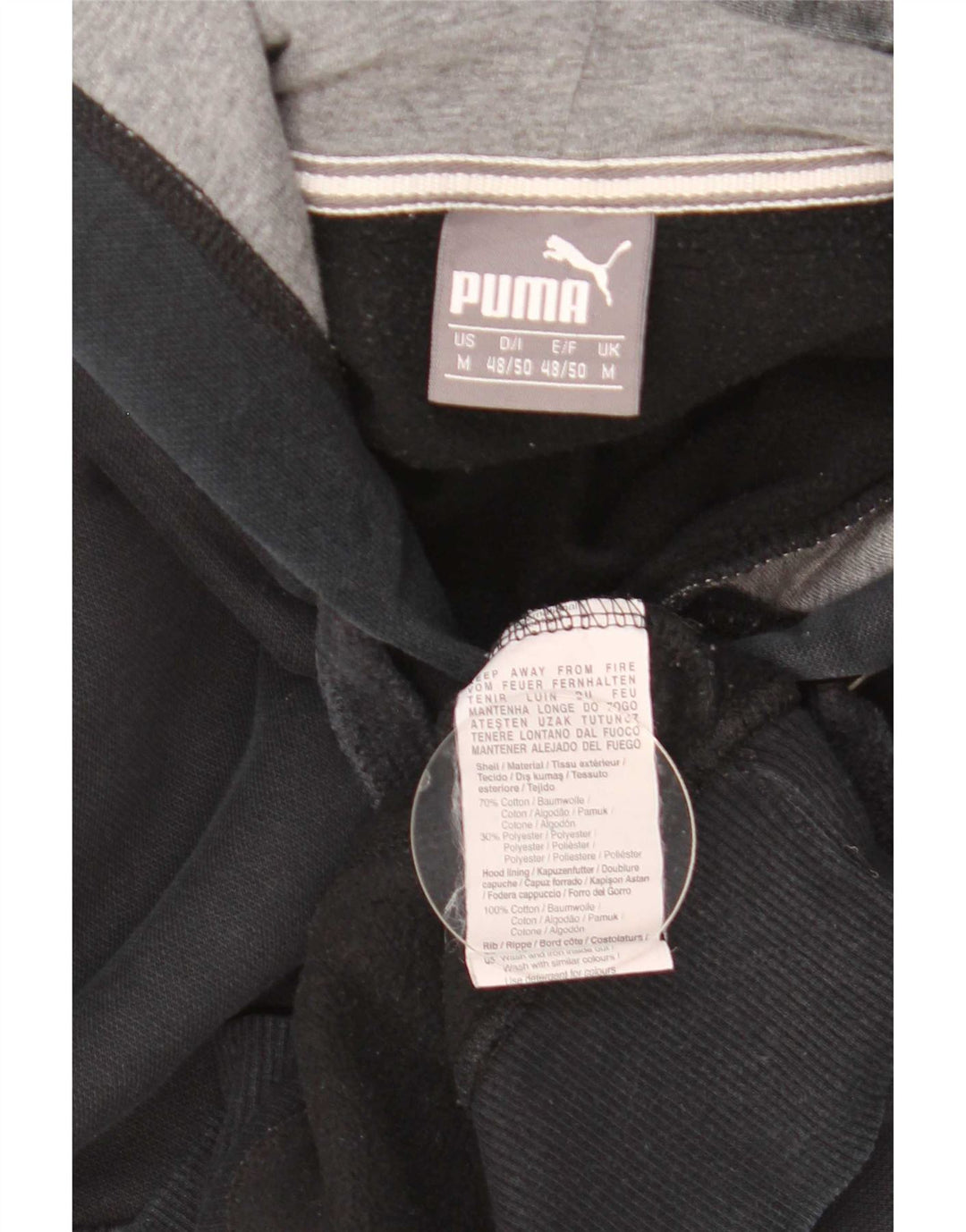 Felpa con cappuccio da uomo Puma media cotone nero