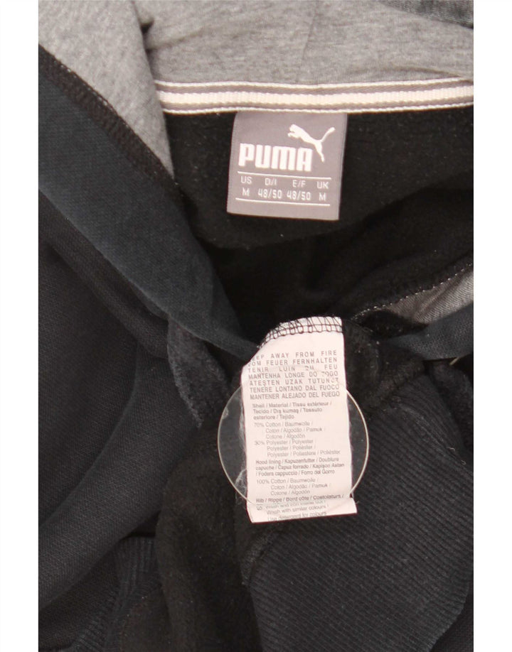 Felpa con cappuccio da uomo Puma media cotone nero