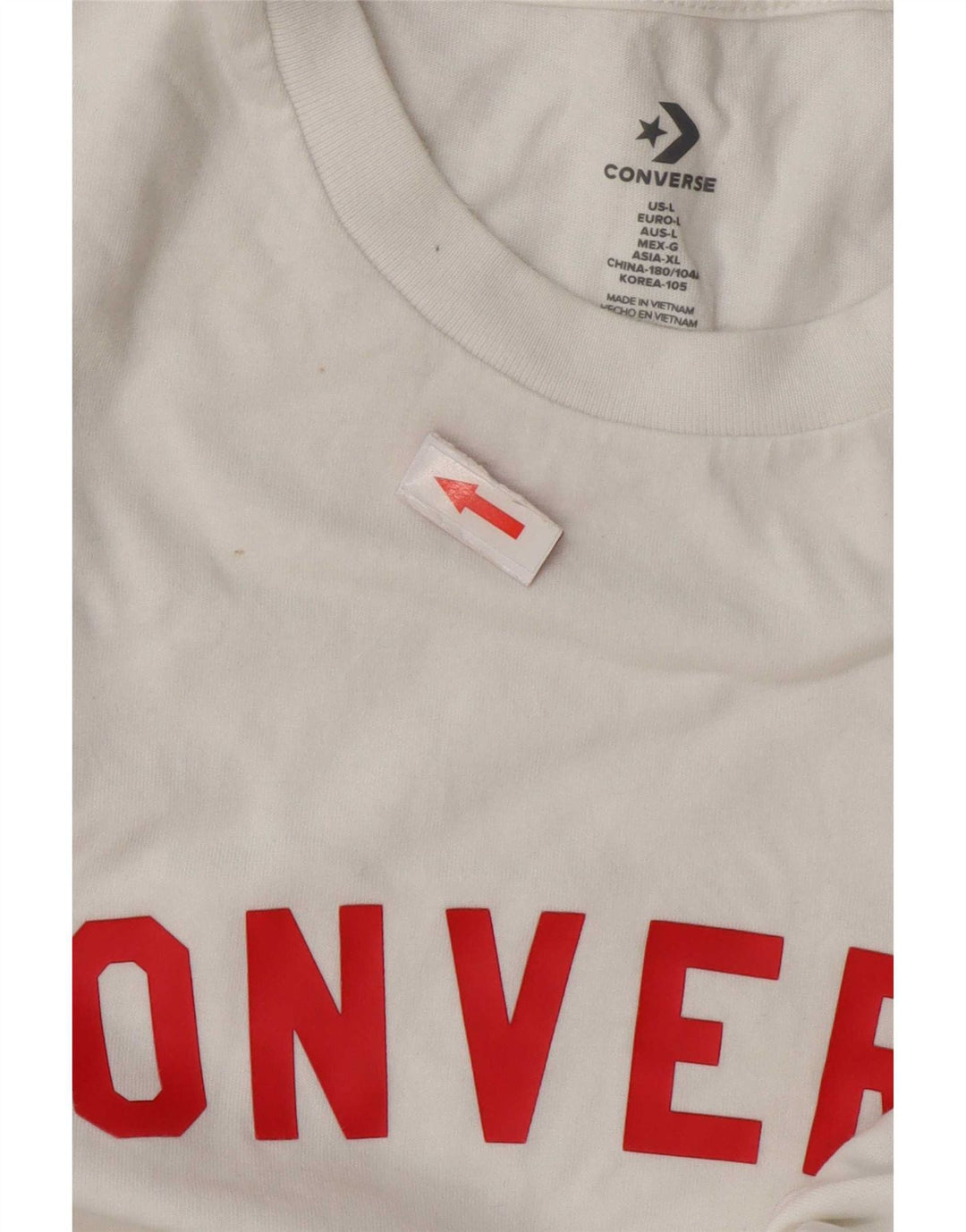 T-shirt grafica da uomo Converse Top grande in cotone bianco